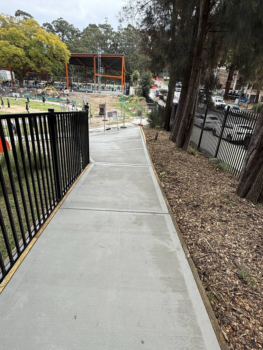 An oval that finally drains — After — new pathways